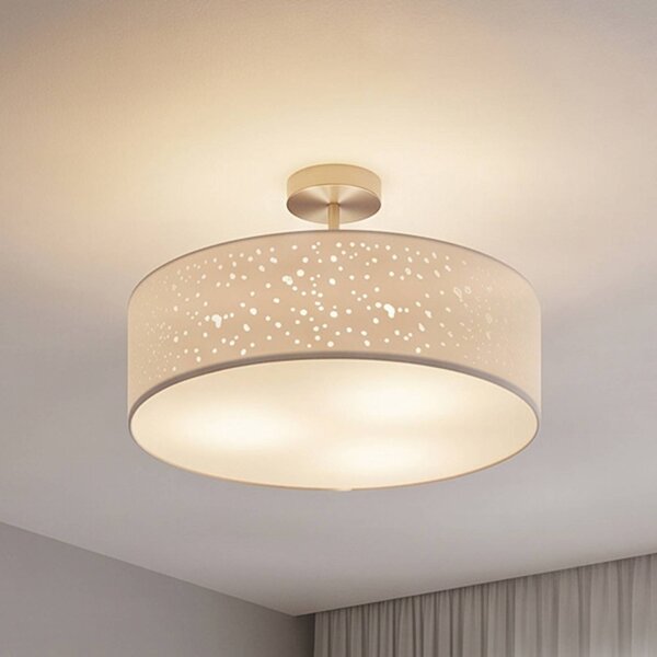 Lampa sufitowa Umma Lindby, możliwość ściemniania, biały / opal, salon / jadalnia, tkanina / materiał / jedwab, nowoczesny