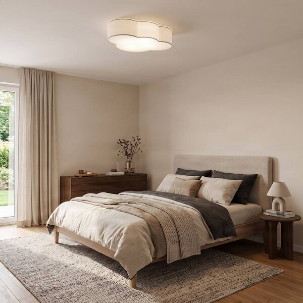 Lampa sufitowa Cloud TK Lighting, możliwość ściemniania, biały / opal, salon / jadalnia, tkanina / materiał / jedwab, młodzieżowy