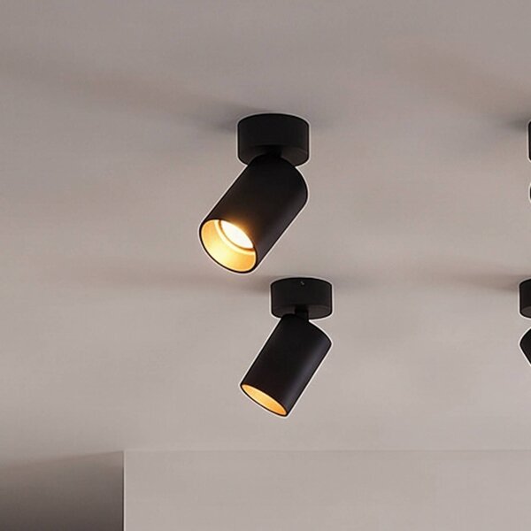 Reflektor Arcchio Brinja, zestaw 4 sztuk, czarny, okrągły, Ø 6 cm, GU10 Brinja Arcchio, możliwość ściemniania, czarny, przedpokój, aluminium, nowoczesny