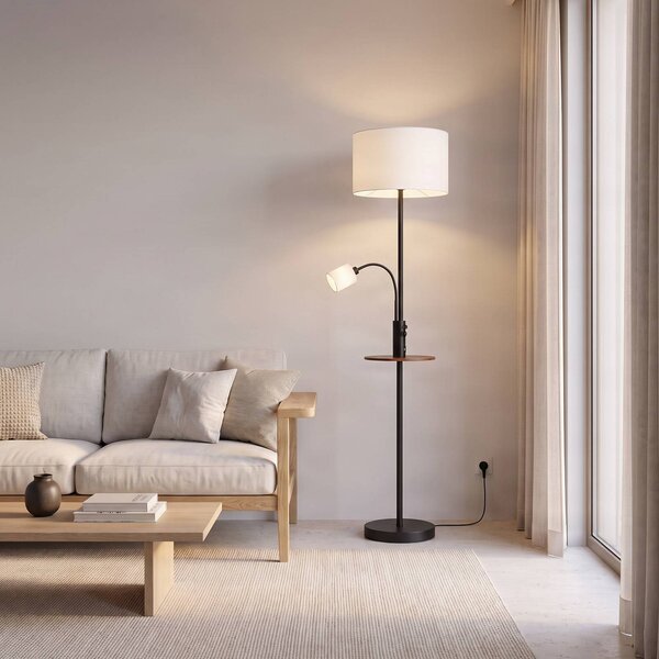 Lampa stojąca Aovan Lindby, czarny, salon / jadalnia, metal, nowoczesny