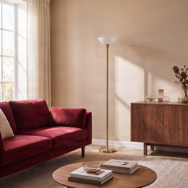 Lampa stojąca Ignacia Lindby, mosiężny / złoty, salon / jadalnia, metal, nowoczesny