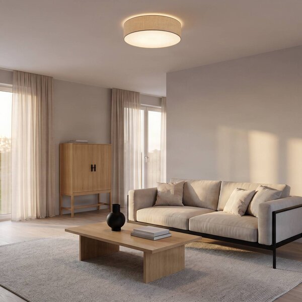 Lampa sufitowa Leano Eko-Light, możliwość ściemniania, aluminiowy / szary / cynkowy, salon / jadalnia, tkanina / materiał / jedwab, nowoczesny