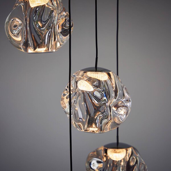 LOOM DESIGN Lampa wisząca Ice Ball, możliwość ściemniania, chromowy / srebrny, salon / jadalnia, tworzywo sztuczne, nowoczesny