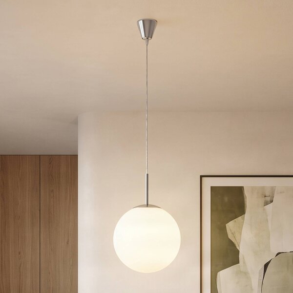 Lampa wisząca szklana Marike Lindby, możliwość ściemniania, biały / opal, salon / jadalnia, szkło, nowoczesny