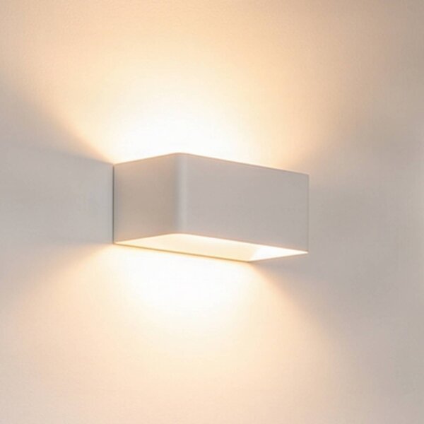 Kinkiet LED Karam Arcchio, biały / opal, salon / jadalnia, aluminium, nowoczesny