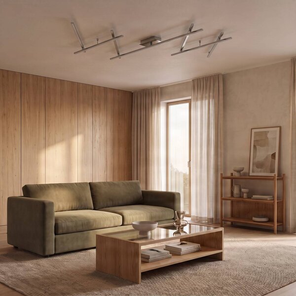Lampa sufitowa LED Kerem Lindby, możliwość ściemniania, aluminiowy / szary / cynkowy, salon / jadalnia, metal, nowoczesny