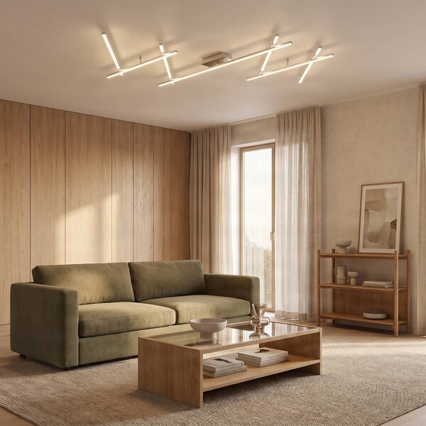 Lampa sufitowa LED Kerem Lindby, możliwość ściemniania, aluminiowy / szary / cynkowy, salon / jadalnia, metal, nowoczesny
