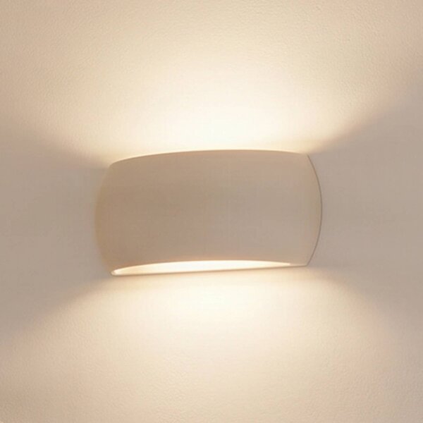 Kinkiet Curve SOLLUX LIGHTING, możliwość ściemniania, biały / opal, salon / jadalnia, ceramika, nowoczesny