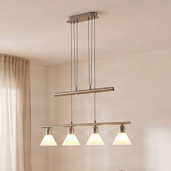 Lampa wisząca Delira Lindby, możliwość ściemniania, aluminiowy / szary / cynkowy, salon / jadalnia, metal, nowoczesny