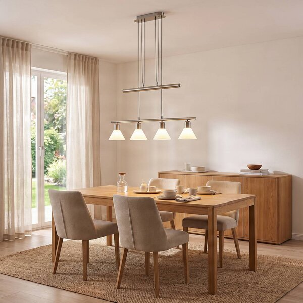 Lampa wisząca Delira Lindby, możliwość ściemniania, aluminiowy / szary / cynkowy, salon / jadalnia, metal, nowoczesny