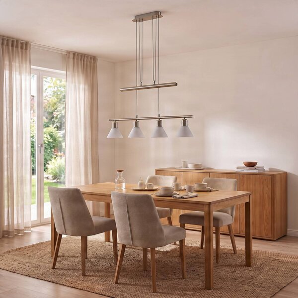 Lampa wisząca Delira Lindby, możliwość ściemniania, aluminiowy / szary / cynkowy, salon / jadalnia, metal, nowoczesny