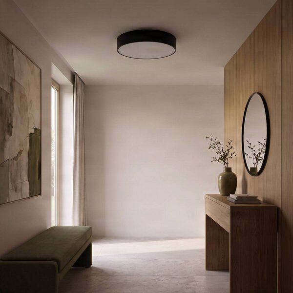 Plafon z czujnikiem ruchu Cleo 400 TEMAR LIGHTING, czarny, salon / jadalnia, metal, nowoczesny