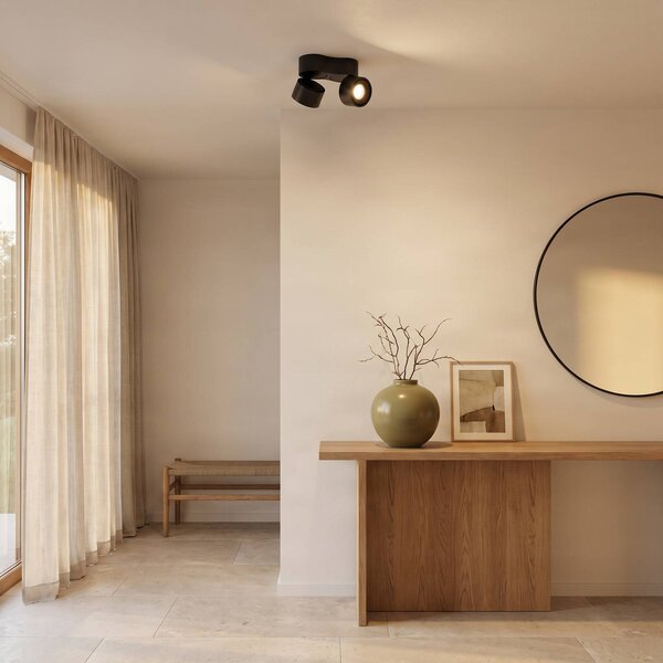 Arcchio reflektor sufitowy LED Rotari, 1240lm, 2-punktowa wersja, czarny Rotari Arcchio, możliwość ściemniania, czarny, salon / jadalnia, aluminium, nowoczesny