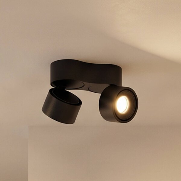 Arcchio reflektor sufitowy LED Rotari, 1240lm, 2-punktowa wersja, czarny Rotari Arcchio, możliwość ściemniania, czarny, salon / jadalnia, aluminium, nowoczesny