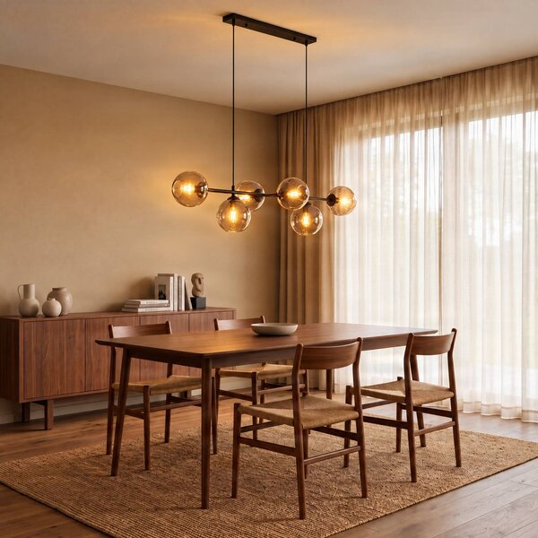 Lampa wisząca Glassy EMIBIG LIGHTING, możliwość ściemniania, czarny, salon / jadalnia, szkło, nowoczesny