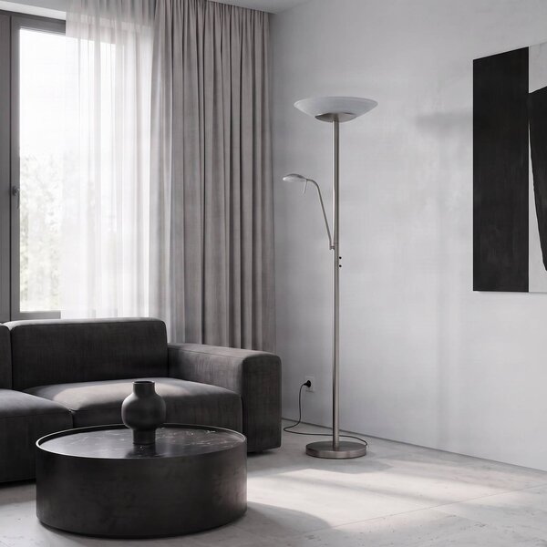 Lampa stojąca LED Ragna Lindby, możliwość ściemniania, salon / jadalnia, metal, nowoczesny