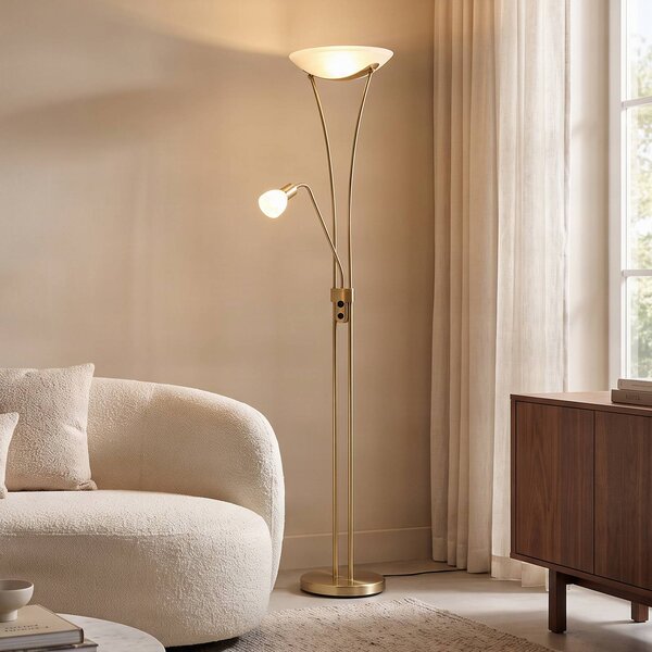 Lampa stojąca Felicia Lindby, mosiężny / złoty, salon / jadalnia, metal, nowoczesny