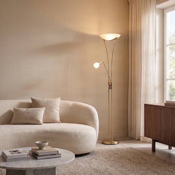 Lampa stojąca Felicia Lindby, mosiężny / złoty, salon / jadalnia, metal, nowoczesny