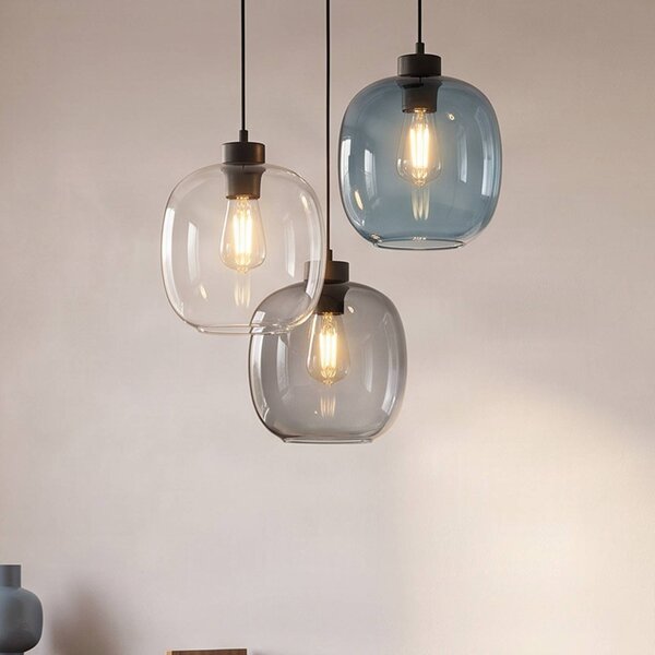 Lampa wisząca szklana Elio TK Lighting, możliwość ściemniania, przezroczysty / transparentny, salon / jadalnia, szkło, nowoczesny
