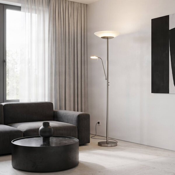 Lampa stojąca LED Ragna Lindby, możliwość ściemniania, salon / jadalnia, metal, nowoczesny