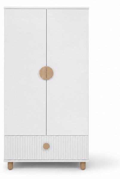 Zestaw mebli niemowlęcych Cozy LOFT Baby biały – łóżeczko, komoda, szafa, szafka