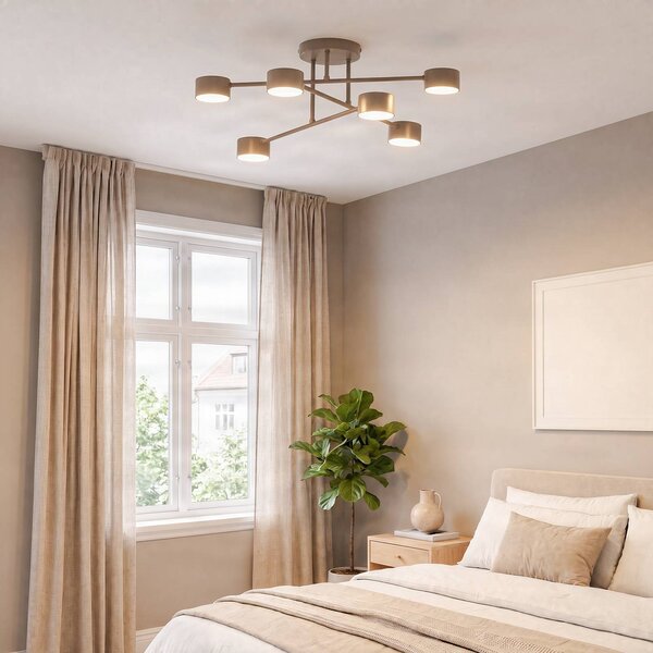 Lampa sufitowa HALO EMIBIG LIGHTING, możliwość ściemniania, kremowy / amber, salon / jadalnia, metal, nowoczesny