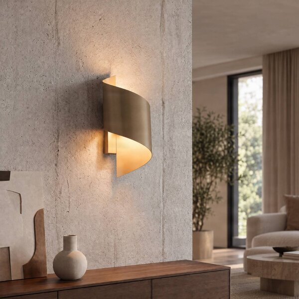 Kinkiet SPINER EMIBIG LIGHTING, możliwość ściemniania, kremowy / amber, salon / jadalnia, metal, nowoczesny