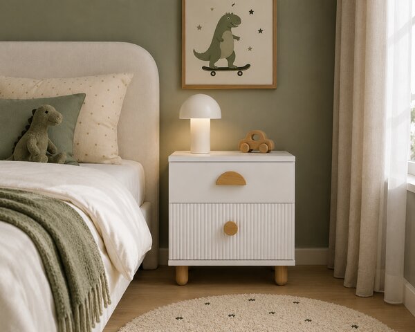 Zestaw mebli niemowlęcych Cozy LOFT Baby biały – łóżeczko, komoda, szafa, szafka