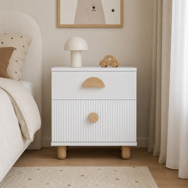 Zestaw mebli niemowlęcych Cozy LOFT Baby biały - szafa, regał, komoda, łóżeczko, szafka nocna