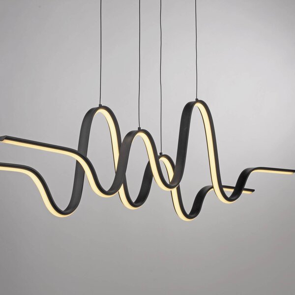 Paul Neuhaus Lampa wisząca Altitude, możliwość ściemniania, czarny, salon / jadalnia, metal, nowoczesny
