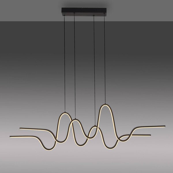 Paul Neuhaus Lampa wisząca Altitude, możliwość ściemniania, czarny, salon / jadalnia, metal, nowoczesny