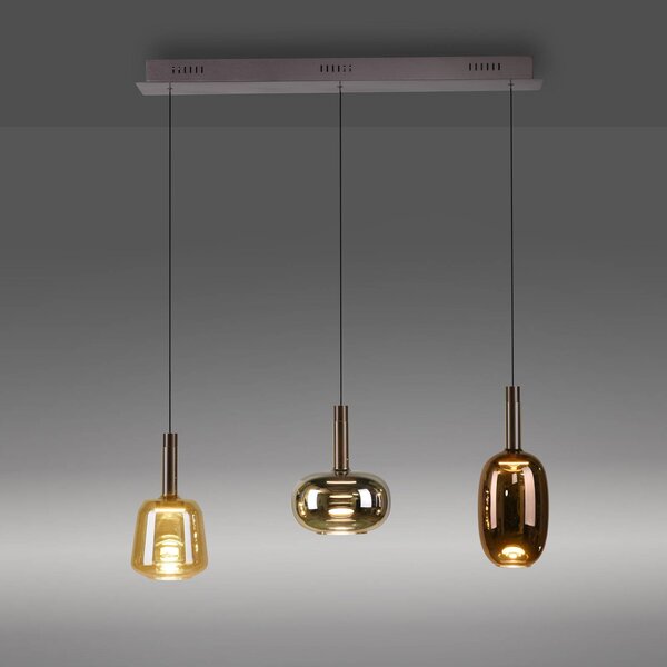 Paul Neuhaus Lampa wisząca szklana Irides, możliwość ściemniania, multikolor, salon / jadalnia, szkło, nowoczesny