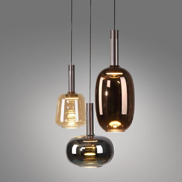 Paul Neuhaus Lampa wisząca szklana Irides, możliwość ściemniania, multikolor, salon / jadalnia, szkło, nowoczesny