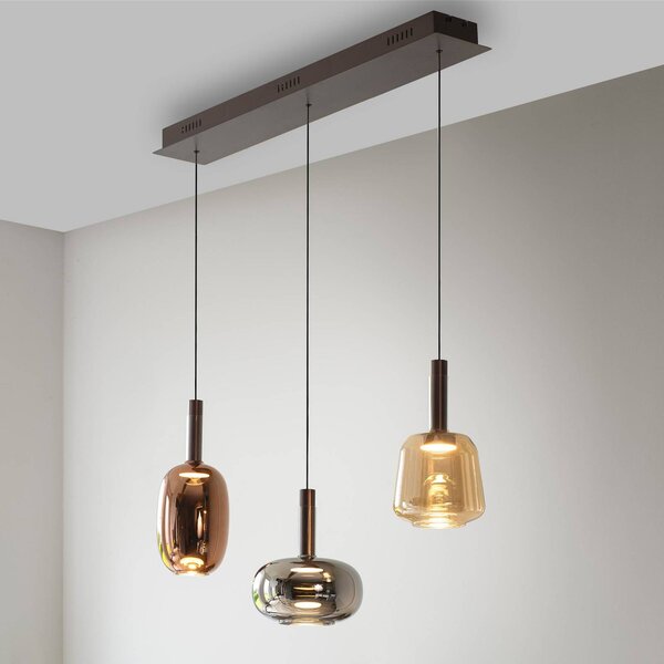 Paul Neuhaus Lampa wisząca szklana Irides, możliwość ściemniania, multikolor, salon / jadalnia, szkło, nowoczesny