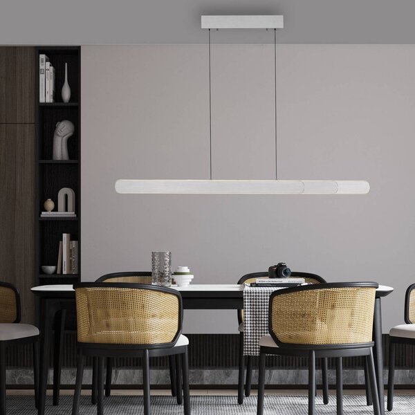Paul Neuhaus Lampa wisząca Adriana, możliwość ściemniania, aluminiowy / szary / cynkowy, salon / jadalnia, aluminium, nowoczesny