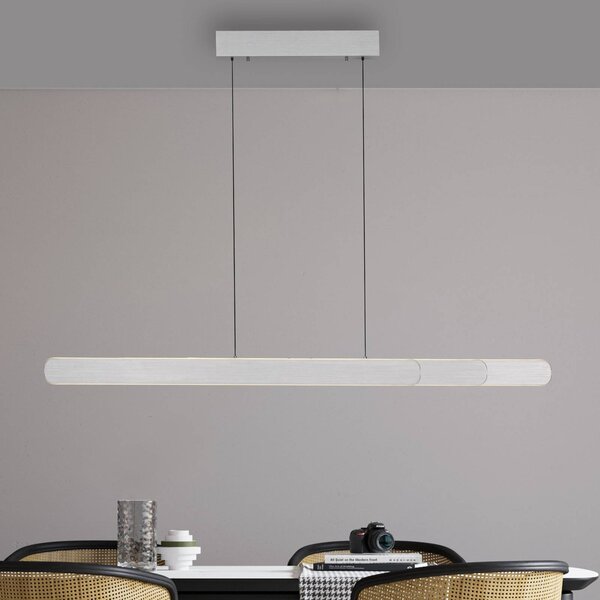 Paul Neuhaus Lampa wisząca Adriana, możliwość ściemniania, aluminiowy / szary / cynkowy, salon / jadalnia, aluminium, nowoczesny