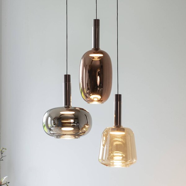 Paul Neuhaus Lampa wisząca szklana Irides, możliwość ściemniania, multikolor, salon / jadalnia, szkło, nowoczesny