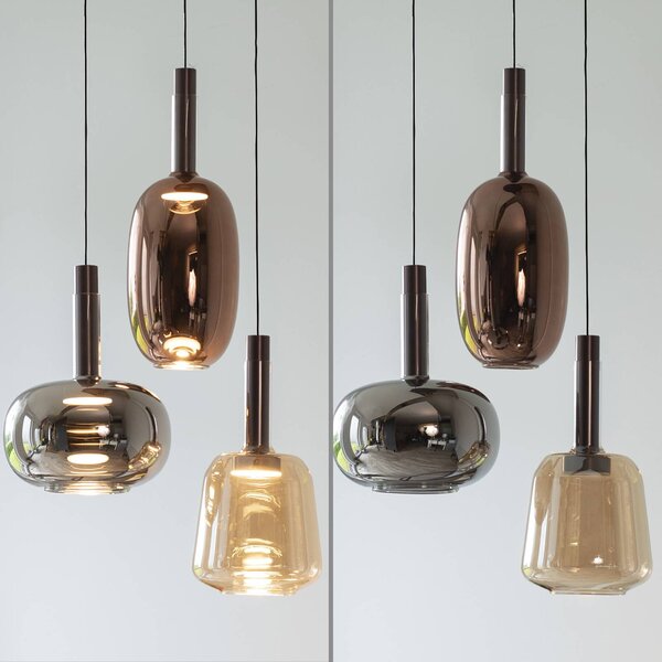 Paul Neuhaus Lampa wisząca szklana Irides, możliwość ściemniania, multikolor, salon / jadalnia, szkło, nowoczesny