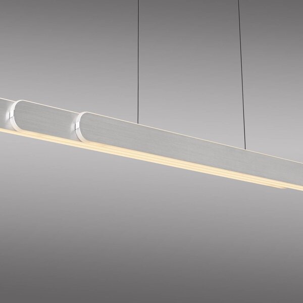 Paul Neuhaus Lampa wisząca Adriana, możliwość ściemniania, aluminiowy / szary / cynkowy, salon / jadalnia, aluminium, nowoczesny