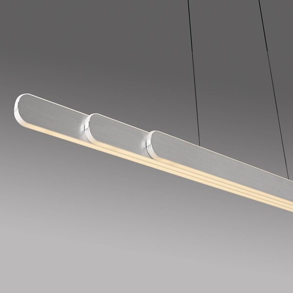 Paul Neuhaus Lampa wisząca Adriana, możliwość ściemniania, aluminiowy / szary / cynkowy, salon / jadalnia, aluminium, nowoczesny