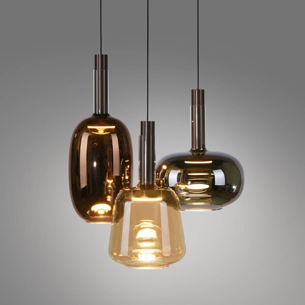 Paul Neuhaus Lampa wisząca szklana Irides, możliwość ściemniania, multikolor, salon / jadalnia, szkło, nowoczesny