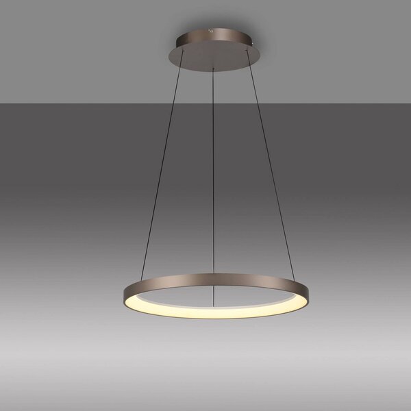 Paul Neuhaus Lampa wisząca Hoop, możliwość ściemniania, brązowy / rdzawy, salon / jadalnia, metal, nowoczesny