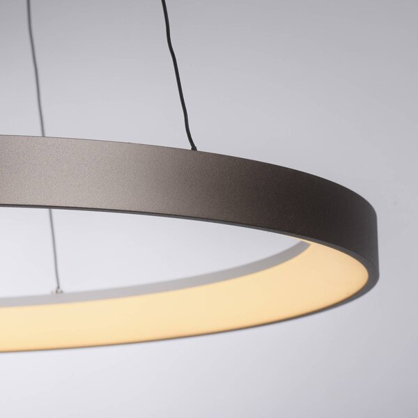 Paul Neuhaus Lampa wisząca Hoop, możliwość ściemniania, brązowy / rdzawy, salon / jadalnia, metal, nowoczesny