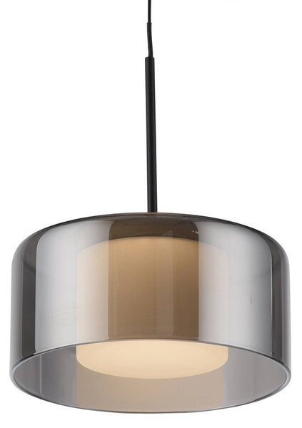 Paul Neuhaus Lampa wisząca szklana Rika, możliwość ściemniania, czarny, salon / jadalnia, szkło, nowoczesny