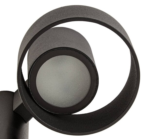 Słupek ogrodowy LED Lucande Elune, czarna matowa, IP44, wysokość 77 cm Elune, czarny, aluminium, nowoczesny