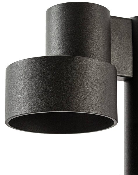 Słupek ogrodowy LED Lucande Elune, czarna matowa, IP44, wysokość 77 cm Elune, czarny, aluminium, nowoczesny
