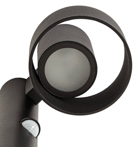 Słupek ogrodowy LED Lucande Elune, czarna, z czujnikiem, IP44, 77 cm Elune, czarny, aluminium, nowoczesny