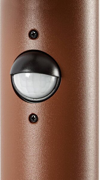 Słupek ogrodowy LED Lucande Elune, brązowy, z czujnikiem, IP44, wysokość 77 cm Elune, brązowy / rdzawy, aluminium, nowoczesny