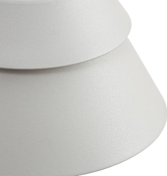 Kinkiet zewnętrzny LED Moena Lucande, aluminiowy / szary / cynkowy, aluminium, nowoczesny