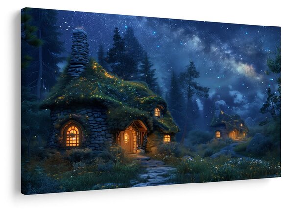Obraz magiczna świąteczna noc w lesie